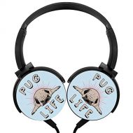 Carrington Wired Stereo Pug Life Headphone Noise Cancelling Over Ear Portable Headset Earphone Earpiece