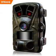 ISHARE Trail Camera, 16MP 1080P Full HD Wildlife Game Camera with 2.4” LCD 0.2s Trigger Speed up to 65ft IP66 Waterproof 3PIR Motion Activated Night Vision for Hunting and Home Sec
