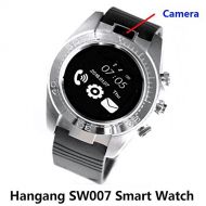 Smartwatch for Andriod,Hangang Smartwatch with Camera Bracelet Watch Android Smartphone with SIM Card Wrist Band for All iPhone and Android Smartphones - SW007 - (Silvery)