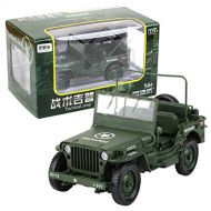 KAIDIWEI 1/18 Scale Diecast Model Willys Jeep Military US Army Vehicle Toys
