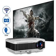 EUG Full HD 1080P LED LCD Home Android Projector Wireless Wifi Airplay Netflix WXGA Outdoor Theater Proyector HDMI USB TV AV VGA for iPhone iPad iOS Mac DVD Player Laptop XBOX PS3 PS4