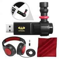 CAD Audio U9 USB Condenser Microphone, Omnidirectional with Samson Headphones and Fibertique Cloth