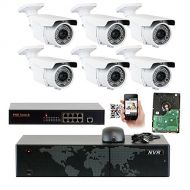 GW Security Inc 5MP (2592x1920p) 8 Channel 1920P NVR PoE IP Security Camera System - 6 x HD 2.8~12mm Varifocal Zoom 196ft IR IP Camera - 5 Megapixel (3,000,000 more pixels than 1080P, 300% more de