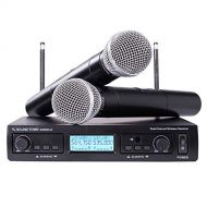 Sound Town 200-Channel Professional UHF Wireless Microphone System with 2 Handheld Mics, for Church, Business Meeting, Outdoor Wedding and Karaoke