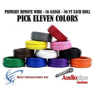 Audiopipe 16 GA 50 FT ROLLS PRIMARY AUTO REMOTE POWER GROUND WIRE CABLE (11 COLORS)
