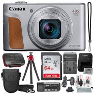 Canon - Photo Savings Canon PowerShot SX740 HS Digital Camera (Silver) with 64GB Card & Stable Tripod Photo Savings Deluxe Bundle