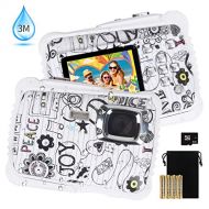 Kids Waterproof Camera, DECOMEN Digital Underwater Camera for Boys and Girls, 12MP HD Action Sport Camcorder with 2.0 LCD, 8X Digital Zoom, Flash, Mic and 8G SD Card. [2019 Newest