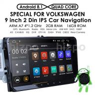 Hizpo Android 8.1 Car Stereo Radio Applicable to Volkswagen/SEAT/Skoda 9 Inch with Bluetooth Split Screen and PIP Multitasking