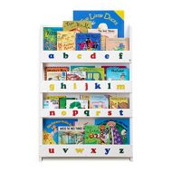 Tidy Books - Kids Bookshelf | White Bookshelf with 3D Color Alphabet | Wooden Book Shelves for Kids - 45.3 x 30.3 x 2.8 in | ECO Friendly | HANDMADE - The Original since 2004