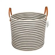 MI Risingstar Large Cotton Rope Storage Basket with Handle - 14.5H x 17D Woven Hamper - Tall Storage Bin for Baby Nursery, Living Room or Laundry - Organizer for Toys, Blankets, Towels and More