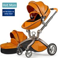 Baby Stroller 2018, Hot Mom 3 in 1 Baby Carriage with Bassinet Combo,Brown,Baby Bid Gift