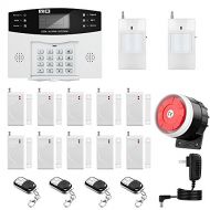 THUSTAR Thustar Home Alarm System Wirelss GSM Security System Kit Remote Control Intelligent LED Display Voice Prompt House Office Business Burglar Alarm Auto Dial 120DB Siren