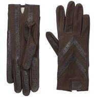 ISOTONER isotoner Women’s Spandex Stretch Shortie Cold Weather Gloves with Leather Palms and Chevron Details