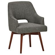 Rivet Mid-Century Open Back Swivel Chair, 24W, Marble