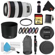 Canon(6AVE) Canon EF 70-300mm f/4-5.6L is USM Lens Bundle w/ 64GB Memory Card + Accessories, UV Filter Color Multicoated 6 Piece Filter Kit (International Model)