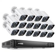 ANNKE 16CH True POE Security Camera System 6MP Full HD NVR Recorder and (16) 1080P 1920TVL Weatherproof IP Cameras with 100ft Super Nigh Vision, Metal Housing