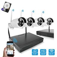 ForTronix 960P Home Security Wireless WiFi 4ch 1.3MP NVR Kit Indoor Outdoor Smartphone Remote View Weatherproof Night Vision 100ft 30m CCTV Surveillance Camera System Plug and Play