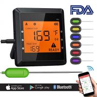 MIGVELA Digital Bluetooth Meat Thermometer for iPhone - 6 Long Probes, Smart Instant Read, Phone App Wifi Remote, Battery Powered, Easy for Cooking Food, BBQ Grilling, Wireless Leave in Ov