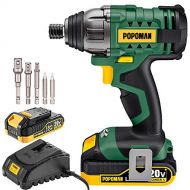 TECCPO [가격문의]Impact Driver, 1600In-lbs 20V MAX Impact Drill, 2000mAh Battery, 60-Min Fast Charger 2A, 1/4 All-metal Hex Chuck, 0-2900RPM Variable Speed, 6 Pcs Accessories, Tool Bag Includ