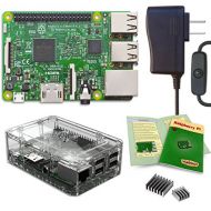 Viaboot Raspberry Pi 3 Power Kit  UL Listed 2.5A Power Supply, Premium Clear Case Edition