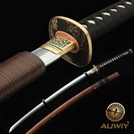Xinan2018 Auwiy Samurai Sword, Swords Katana with Rosewood Scabbard Fully Handmade Japanese Katana Sword 608 Pattern Steel