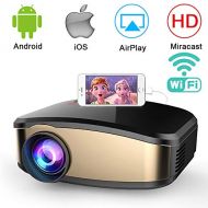 WiFi Video Projector, Weton 50% Brighter Wireless Movie Projector 1080P HD LED Portable Mini Projector Smartphone Home Theater Projectors (WiFi Directly Connect) Support HDMI USB V