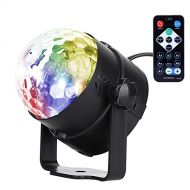 U`King RBG Led Disco Ball Lights Sound Activated Portable Stage DJ Light with Remote Control 7 Color Strobe Lamp Party Light for Car Room Dance Parties Birthday DJ Bar Club Pub