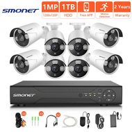 [2018 New] HD Security Camera System,SMONET 8CH 1080N Home Security Camera System(1TB Hard Drive),8pcs HD Security Cameras,Video Surveillance System for Easy Remote Monitoring,Supe