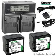 Kastar LCD Dual Smart Fast Charger & 2 x Battery for Panasonic VW-VBN130 and Panasonic HC-X800, HC-X900, HC-X900M, HC-X910, HC-X920, HC-X920M, HDC-HS900, HDC-SD800, HDC-SD900, HDC-