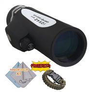 COSTIN 10x42 Monocular Telescope, Central Focusing with Built-in Rangefinder Scale Plus Directional Compass, BAK4 Prism Multi Coated HD Lens, Wide Field View Portable Fogproof Golf