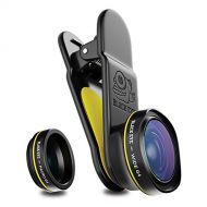 BLACK EYE Black Eye - Combo G4 (Wide + Macro) Clip-on Lens Compatible with All iPhone, iPad, Samsung Galaxy, and Other Cell Phones