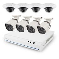 Zmodo Smart PoE Security System - 8 Channel NVR & 4 x 720p Outdoor Bullet and 4 x Indoor Dome Cameras and 2TB Hard Drive