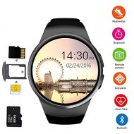HUAWO Bluetooth Smart Phone Watch 1.3 Inch Touch Screen Smartwatch Wristwatch Support SIM Card and 64G TF Card with Pedometer & Camera for Android Smartphones
