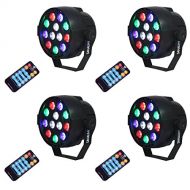 Stage Lights,SAHAUHY Par Lights 12 Leds Stage Lighting with Remote Control Sound Activated(Four Stage Lights)