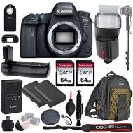 Canon EOS 6D Mark II Wi-Fi DSLR Camera Body - with Pro Battery Grip, TTL Flash, Canon Pro Backpack,128GB Memory, LP-E6N Replacement Battery, 72 Monopod, RC-6 Wireless Remote, and M