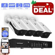 SAFEVANT Security Camera System,Safevant 8CH 4MP DVR Home Security Camera System(2TB Hard Drive),4PCS 1080P Indoor/Outdoor Security Cameras,Plug and Play,65ft Night Vision,No Monthly Fee