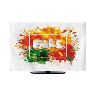 Miki Da Indoor tv covertv dust Cover 47/48 inch Text Fall in Frame in Paper Style on blots Background