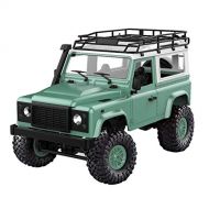 MatureGirl Front LED Light 1:12 4WD RC Car Off-Road Military Rock Crawler Monster Truck (Green)