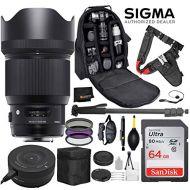 Sigma 85mm f/1.4 DG HSM Art Lens for Canon EF DSLR Cameras + Sigma USB Dock with Professional Bundle Package Deal  Quick Release Pro Camera Belt + SanDisk 64gb SD Card + Backpack