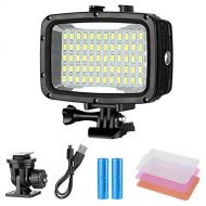 Neewer Underwater Lights Dive Light 60 LED Dimmable Waterproof LED Video Light 131feet/40m for GoPro Hero 6 5 4 Hero Session Canon Nikon Pentax and Other Action and DSLR Cameras (B