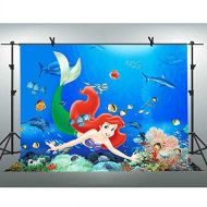 FLASIY 10x7FT Ocean Underwater World Photography Backdrop Coral Seaweed Shark Backgrounds for Children Baby Party Photo Studio Props GEAY009