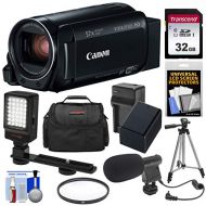 Canon Vixia HF R80 16GB Wi-Fi 1080p HD Video Camera Camcorder with 32GB Card + Battery & Charger + Case + Filter + Tripod + LED Light + Microphone Kit