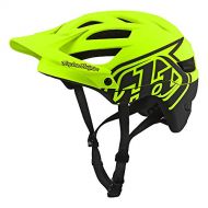 Troy Lee Designs A1 Classic Adult All-Mountain Bike Helmet with MIPS & TLD Shield Logo (Flo Yellow/Black, XLarge/2XLarge)