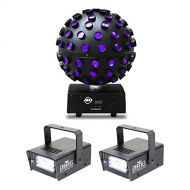 Package: American DJ Starburst LED Sphere Multi Color Shooting Beam DJ Lighting Effect FX Creates 34 Beams With 3 Operation Modes + (2) Chauvet DJ MINI STROBE LED Compact Easy-to-u