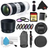 Canon(6AVE) Canon EF 70-200mm f4L is II USM Lens Bundle w 64GB Memory Card + Accessories, 3 Piece Filter Kit Color Multicoated 6 Piece Filter Kit (International Model)