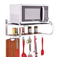 SPACECARE Double Bracket Aluminum Microwave Oven Wall Mount Shelf With Removable Hook-MSHF003-1