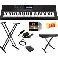 Casio CT-X700 Portable Keyboard Bundle with Stand, Bench, Sustain Pedal, Power Adapter, Austin Bazaar Instructional DVD, and Polishing Cloth