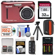 Kodak KODAK PIXPRO Friendly Zoom FZ43 Digital Camera (Red) with 32GB Card + Batteries & Charger + Case + Flex Tripod + Kit