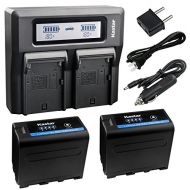 Kastar Fast Dual LCD Charger + 2x Battery for Sony NP-F970 Pro NP-F975 NP-F970 NP-F960 NP-F950 NP-F930 NP-F770 NP-F750 NP-F730 NP-F570 NP-F550 NP-F530 NP-F330 Battery, Sony Camcord