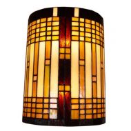 Amora Lighting AM1077WL10 Tiffany Style 2 Light Geometric Wall Sconce Lamp